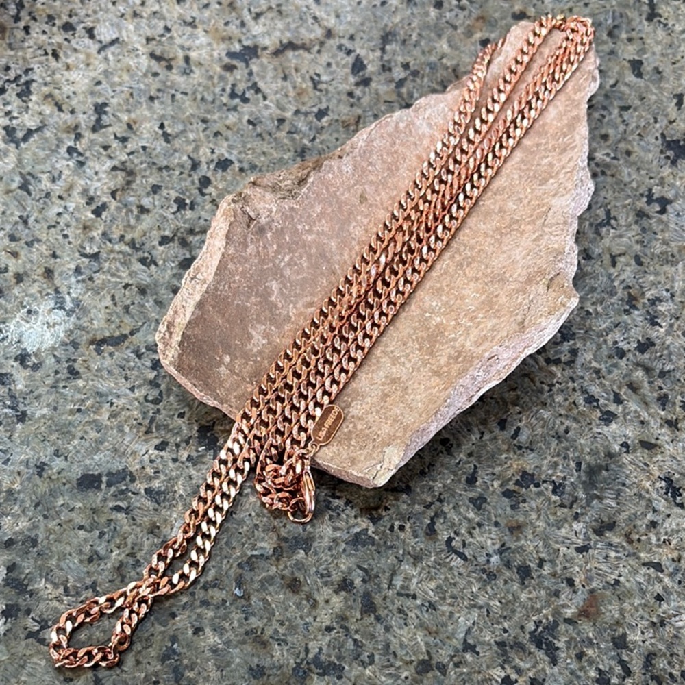 Lisa Freede Rose Gold Plated Curb Chain Necklace 36”